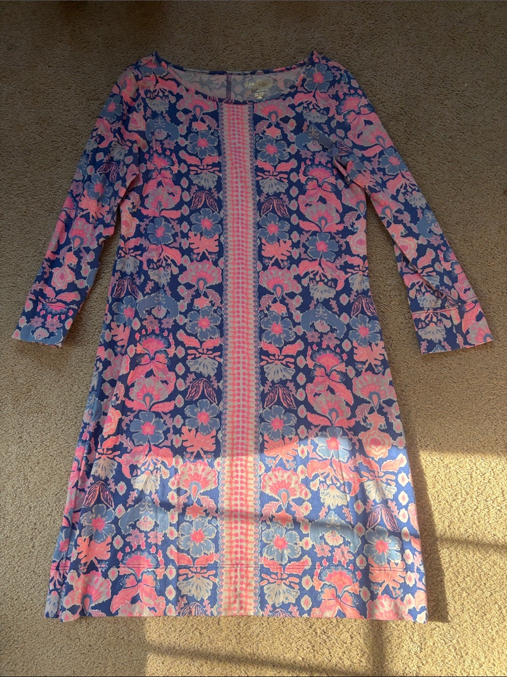 Lilly Pulitzer Pink & Purple Floral Long-Sleeve Summer Dress